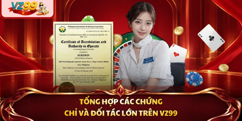 Tổng hợp các chứng chỉ và đối tác lớn trên VZ99